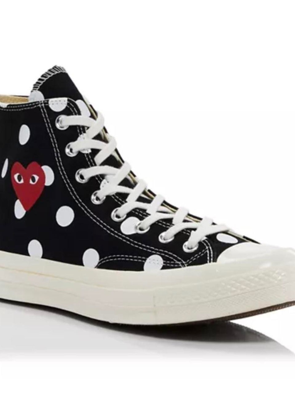Comme des Garçons PLAY Women's Polka Dot High-Top Sneakers - Black/White/Red